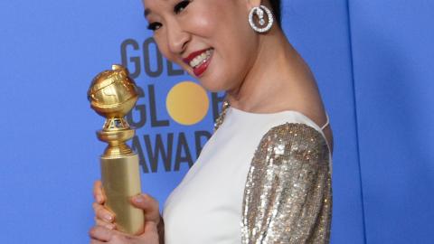 Les plus belles photos des Golden Globes 2019 : Sandra Oh (meilleure actrice dans la série dramatique Killing Eve)