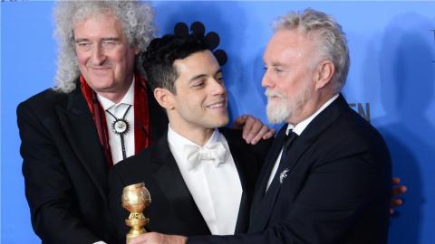 Les plus belles photos des Golden Globes 2019 : L'équipe de Bohemian Rhapsody (meilleur film dramatique)