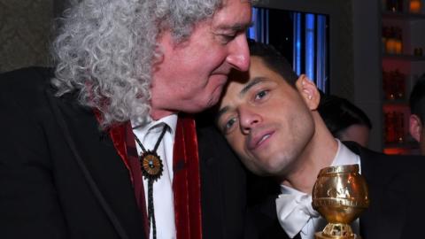 Golden Globes 2019 : Rami Malek a fêté sa victoire avec Brian May, le guitariste de Queen
